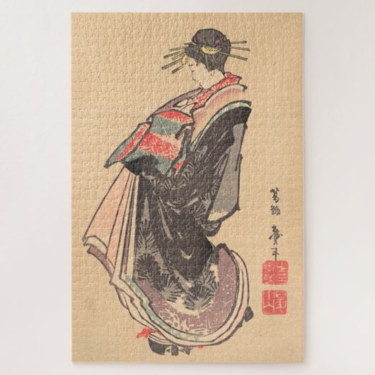 Courtesan Making a Parade Katsushika Hokusai maiko Legpuzzel (Verticaal)