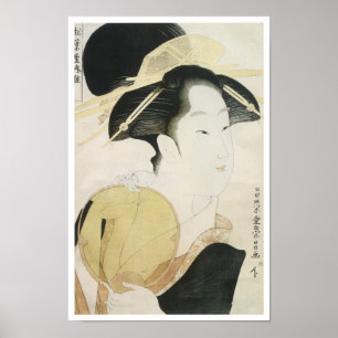 Courtesan Yosooi, Eisho, jaren 1790 Poster