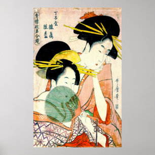 Courtesans Hinatsuru en Hinamatsu 1798 Poster