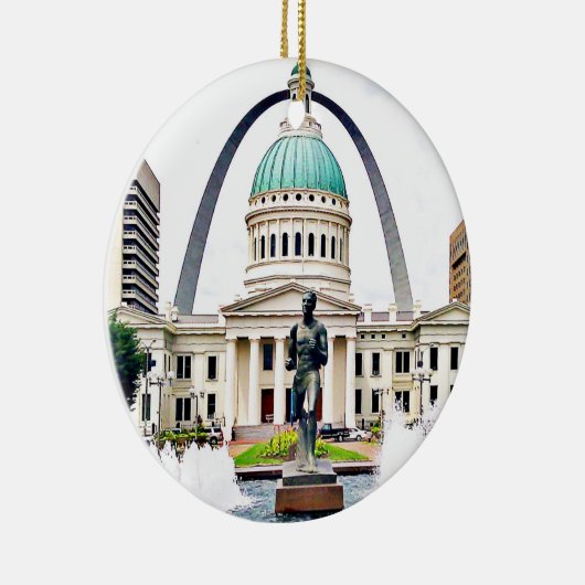 Courthouse, Arch, St. Louis, Kerstmis Keramisch Ornament (Rechts)