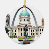 Courthouse, Arch, St. Louis, Kerstmis Keramisch Ornament (Voorkant)