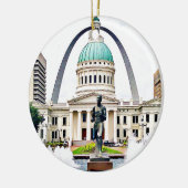 Courthouse, Arch, St. Louis, Kerstmis Keramisch Ornament (Links)