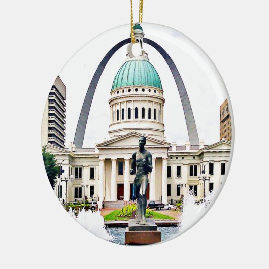 Courthouse, Arch, St. Louis, Kerstmis Keramisch Ornament (Links)