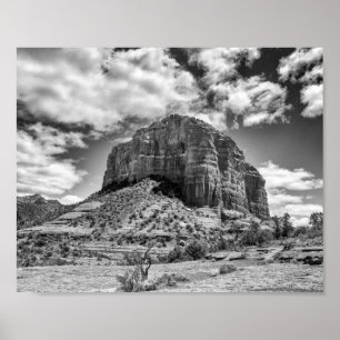 Courthouse Butte - Zwart-wit POSTER