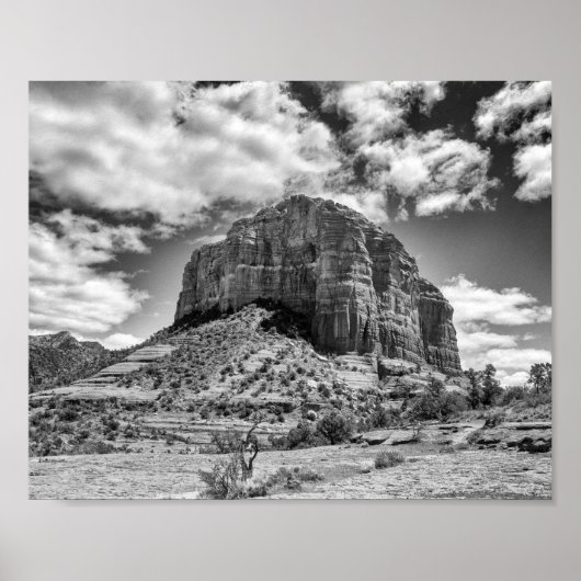 Courthouse Butte - Zwart-wit | POSTER (Voorkant)