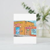 Courthouse Cartoon Briefkaart (Staand voorkant)