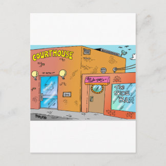 Courthouse Cartoon Briefkaart