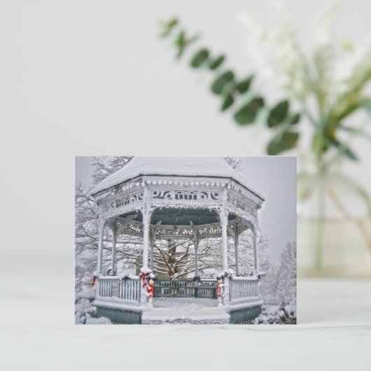 Courthouse Gazebo in Snow Briefkaart (Staand voorkant)