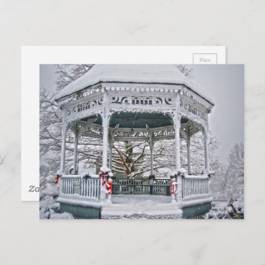 Courthouse Gazebo in Snow Briefkaart (Voorkant / Achterkant)