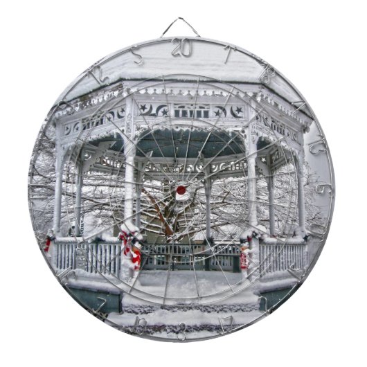 Courthouse Gazebo in Snow Dartbord (Voorkant)