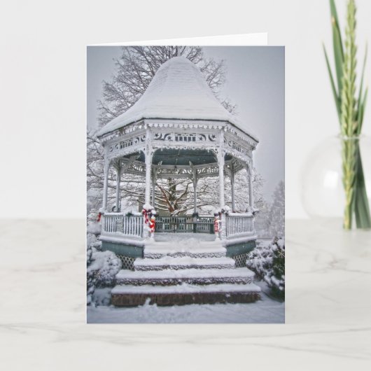 Courthouse Gazebo in Snow Feestdagen Kaart (Voorkant)