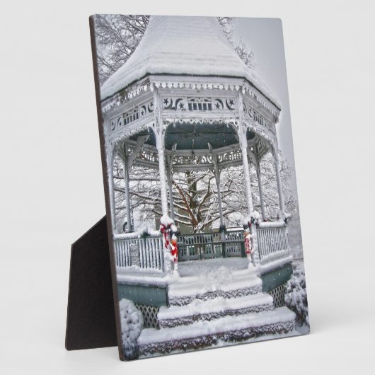 Courthouse Gazebo in Snow Fotoplaat (Zijkant)