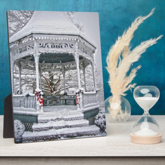 Courthouse Gazebo in Snow Fotoplaat (Zijkant)
