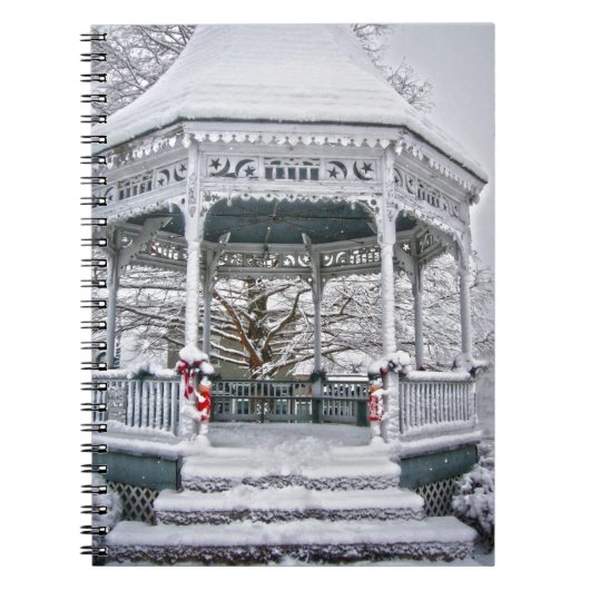 Courthouse Gazebo in Snow Notitieboek (Voorkant)
