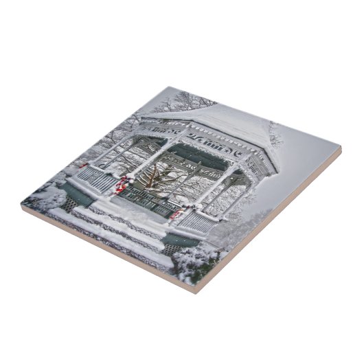Courthouse Gazebo in Snow Tegeltje (Zijkant)