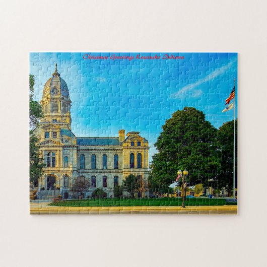 Courthouse Kosciusko Indiana. kerstcadeautjes Legpuzzel (Horizontaal)