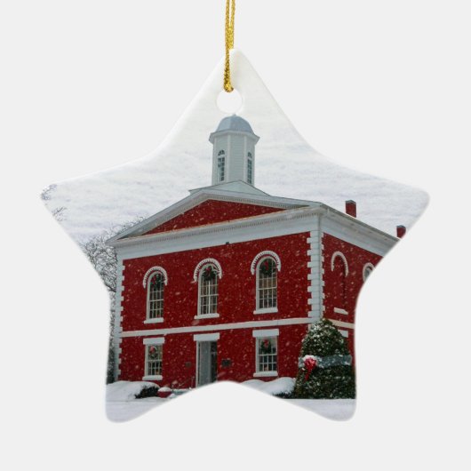 Courthouse Snow Keramisch Ornament (Voorkant)