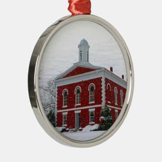 Courthouse Snow Metalen Ornament (Rechts)