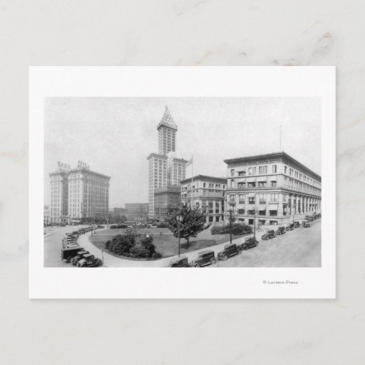 Courthouse Square en Smith Tower in Seattle Briefkaart (Voorkant)