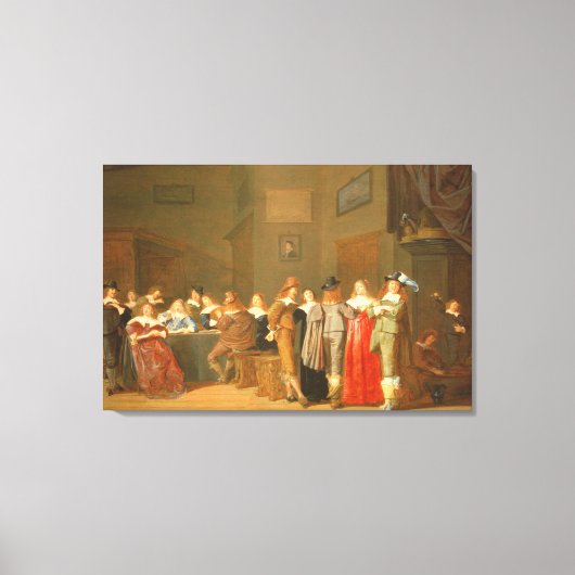 Courting Scene, 1644 (olie op canvas) Canvas Afdruk (Voorkant)