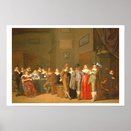 Courting Scene, 1644 (olie op canvas) Poster (Voorkant)