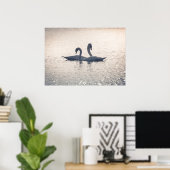 Courting Swans Nature Photo Poster (Thuiskantoor)