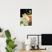 Courtisane met Ogi-waaier Poster (Thuiskantoor)