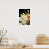 Courtisane met Ogi-waaier Poster (Keuken)