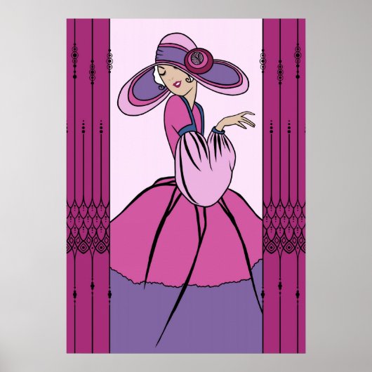 COURTNEY, ART DECO: Parisian Plum Poster (Voorkant)