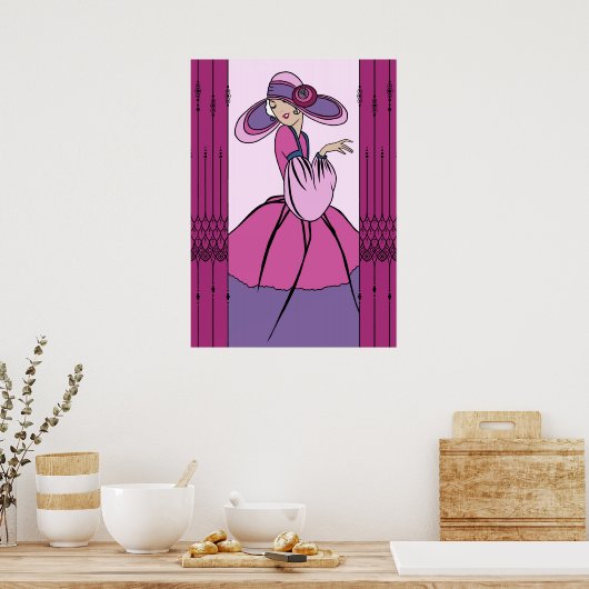 COURTNEY, ART DECO: Parisian Plum Poster (Keuken)