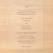 Courtney Monogram Elegante bruiloft Acryl Uitnodigingen (Voorkant)