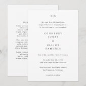 Courtney Monogram Elegante bruiloft Kaart (Voorkant / Achterkant)