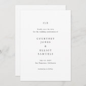 Courtney Monogram Elegante bruiloft Save The Date (Voorkant / Achterkant)
