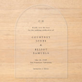 Courtney Monogram Elegante bruiloft Save the Date Acryl Uitnodigingen (Voorkant)