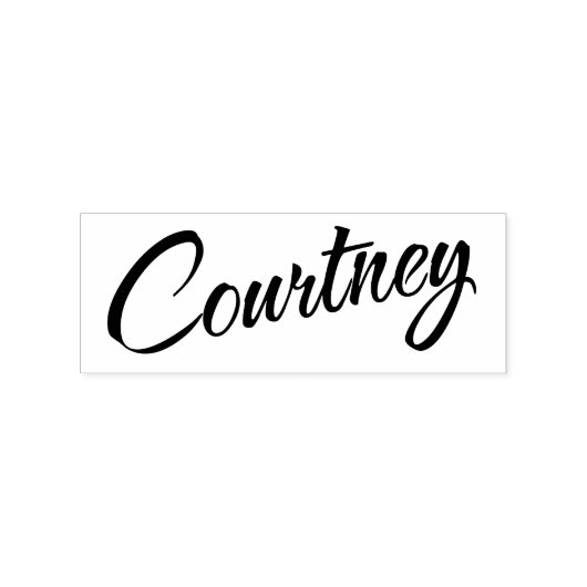 Courtney naam decoratief manuscript doopvontletter rubberstempel (Afrduk)