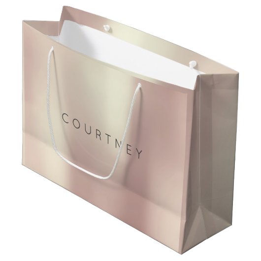 COURTNEY Roos Gold Blush Parly Minimale Gift Large Cadeautasje (Voorkant Gekanteld)