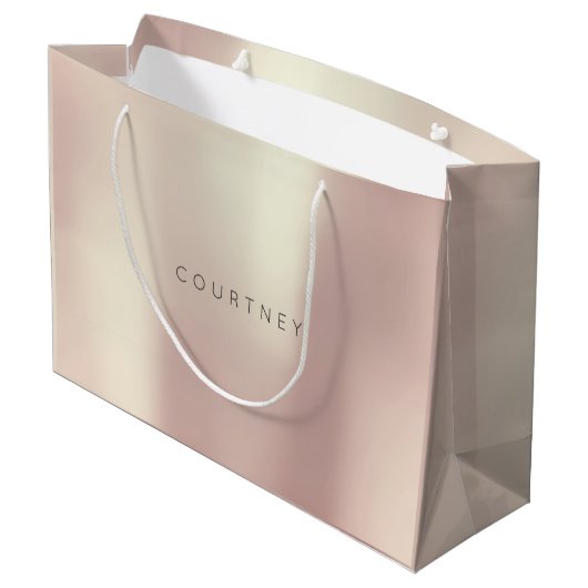 COURTNEY Roos Gold Blush Parly Minimale Gift Large Cadeautasje (Achterkant Gekanteld)