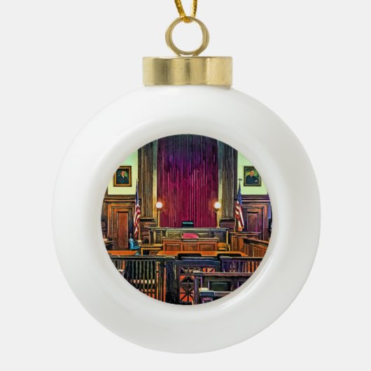 Courtroom Keramische Bal Ornament (Voorkant)