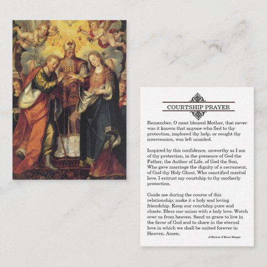 Courtship/Verloving Prayer Heilige Kaart Visitekaartje (Voorkant / Achterkant)