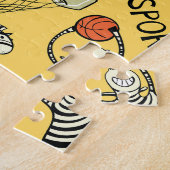 Courtside Doodles: Zebra Basketbal Fantasie Legpuzzel (Zijkant)