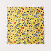 Courtside Doodles: Zebra Basketbal Fantasie Wandkleed (Voorkant)