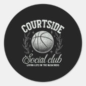 Courtside Social Club Basketball Bleachers Life Qu Ronde Sticker (Voorkant)