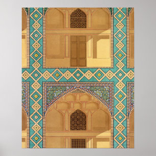 Courtyard Arcades in de Medrese-i-Shah-Hussein Poster