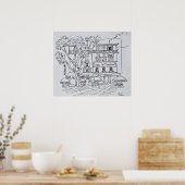 Courtyard Café | Hotel del'Horloge, Avignon Poster (Keuken)