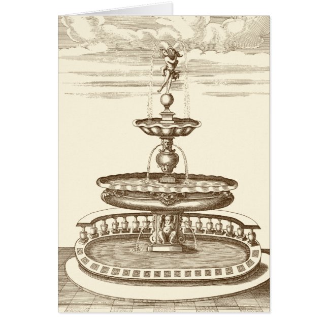 Courtyard-fontein met sierCherub (Voorkant)