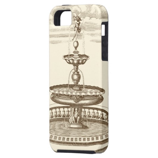 Courtyard-fontein met sierCherub Case-Mate iPhone Case (Achterkant Links)