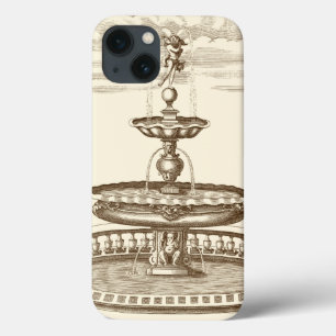 Courtyard-fontein met sierCherub Case-Mate iPhone Case