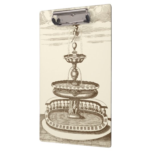 Courtyard-fontein met sierCherub Klembord (Links)