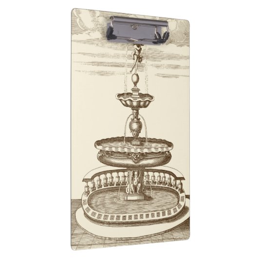 Courtyard-fontein met sierCherub Klembord (Rechts)