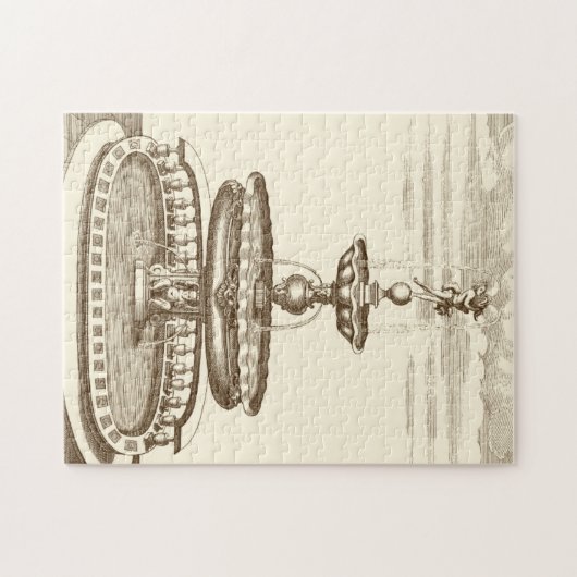 Courtyard-fontein met sierCherub Legpuzzel (Horizontaal)